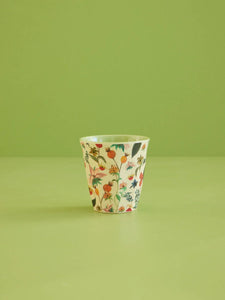Medium Melamine Cup - Winter Rosebuds Print
