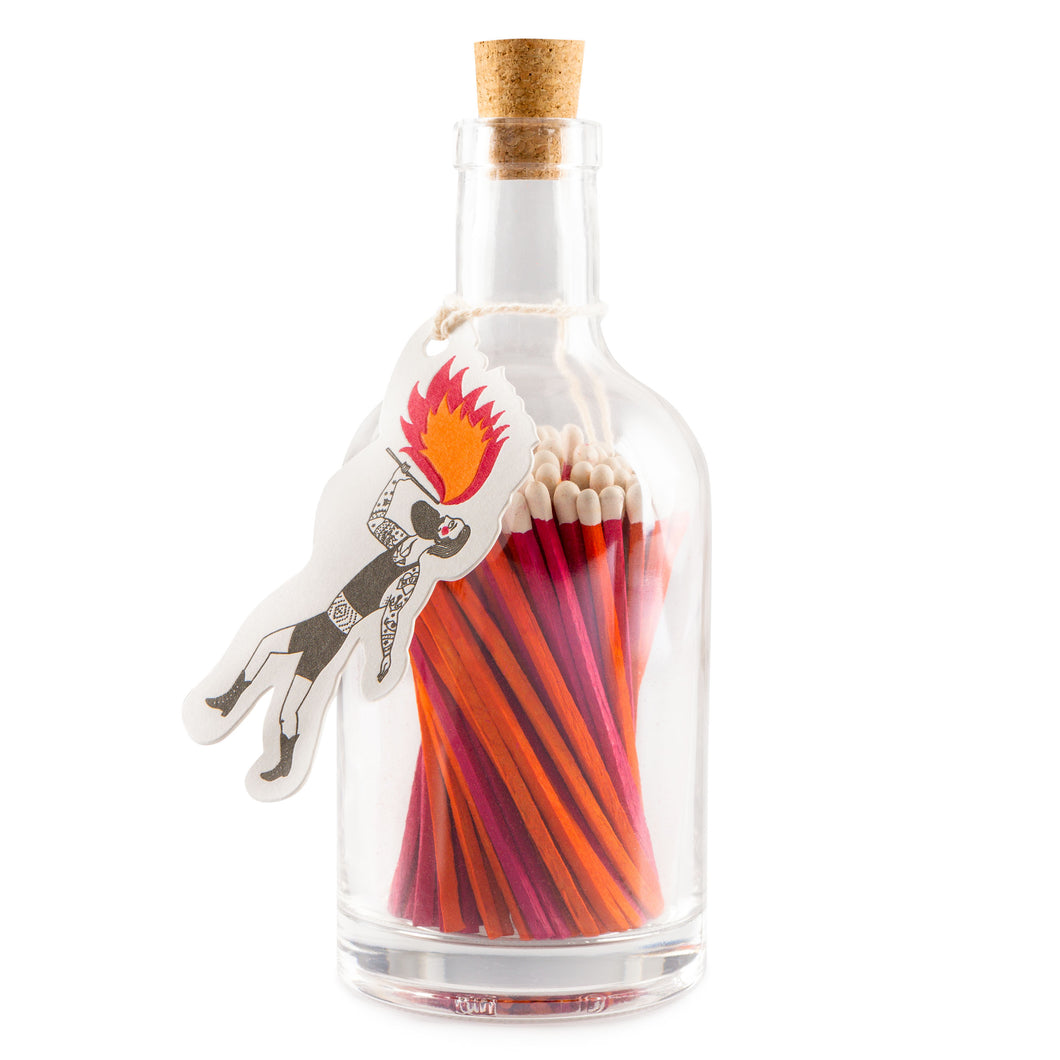 Fire Breather Matches In Glass Bottle  by Archivist