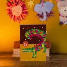 Load image into Gallery viewer, Age 5 Party Crocodile Birthday Card by Hutch Cassidy
