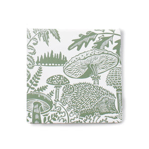 Kate Heiss set of 2 coasters in Woodland Green