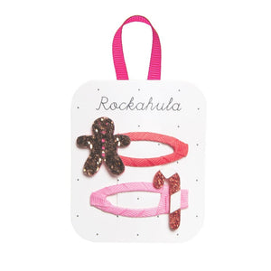 Gingerbread & Candy Cane Hair Clips by Rockahula Kids