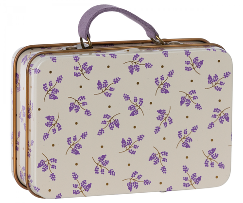 Maileg metal suitcase in new white and purple floral print | Maileg Storage | Children's Gifts