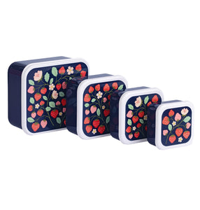 A Lovely Little Company - Set Of 4 Lunch & Snack Boxes - Strawberries