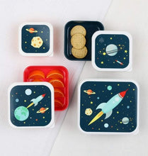 Load image into Gallery viewer, A Lovely Little Company Set Of 4 Lunch &amp; Snack Boxes - Space
