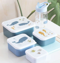 Load image into Gallery viewer, A Lovely Little Company Set Of 4 Lunch &amp; Snack Boxes - Ocean
