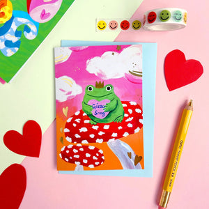 Greetings Card - Gizza Snog Frog by Icka Print