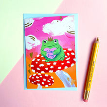 Load image into Gallery viewer, Greetings Card - Gizza Snog Frog by Icka Print
