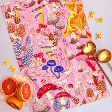 Load image into Gallery viewer, Tea Towel - Pink  Mushroom by Icka Print
