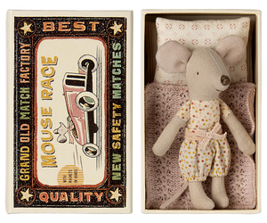 Maileg - Little Sister Mouse in Matchbox