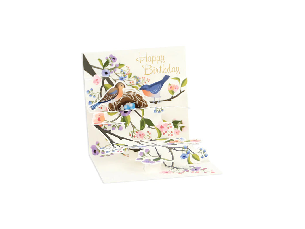 Perched Birds Layered Mini Pop Up Greetings Card by Ohh Deer