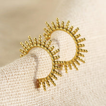 Load image into Gallery viewer, Gold Sterling Silver Sunbeam Hoop Earrings by Lisa Angel
