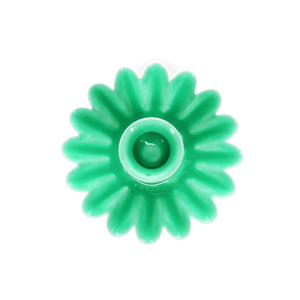 Enamel Cupped Flower Candle Holder - Green