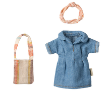 Load image into Gallery viewer, Maileg - Denim Dress &amp; Bag - Mum Mouse
