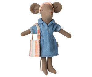 Maileg - Denim Dress & Bag - Mum Mouse