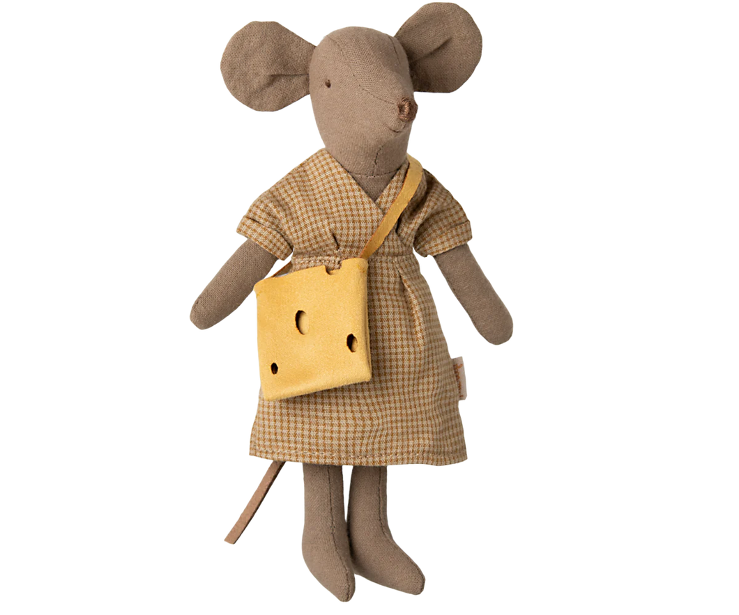 Maileg Mum Mouse - Checked Dress