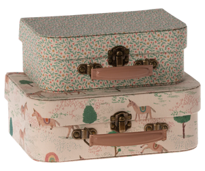 Maileg - Set Of 2 Fabric Covered Suitcases