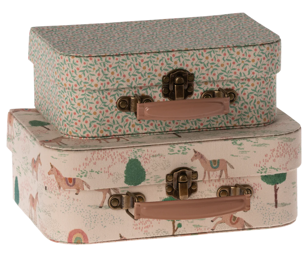 Maileg - Set Of 2 Fabric Covered Suitcases
