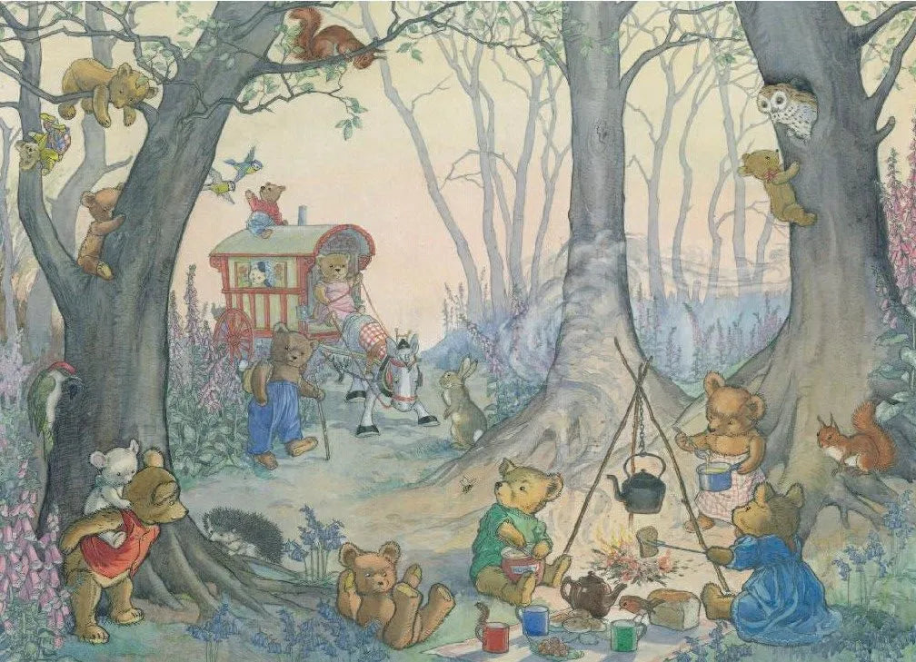 Teddy Bear Camp Greetings Card by The Porch Fairies