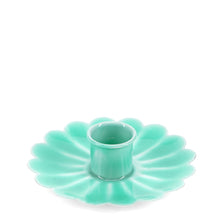 Load image into Gallery viewer, Enamel Flat Flower Candle Holder - Aqua
