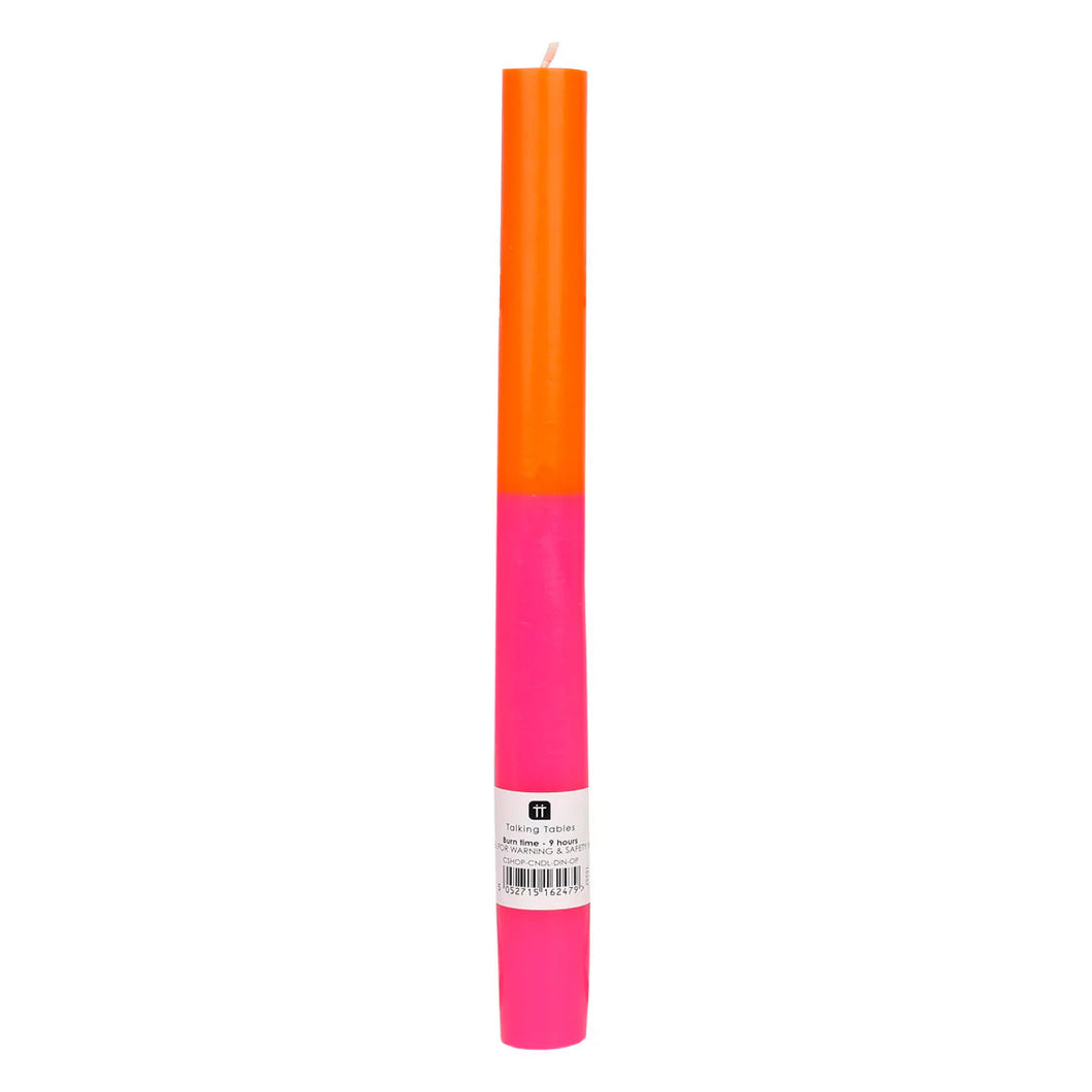 Talking Tables - Dinner Candle - Orange/Pink