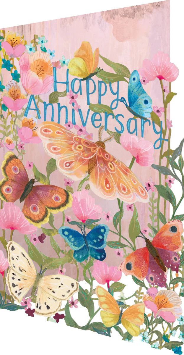 Dreamland Buteerflies Anniversary Lasercut Card - Roger La Borde