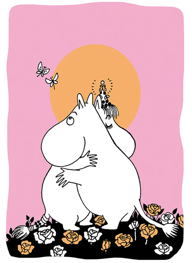 Hugging Moomins Letterpress Card