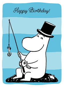 Moomin Fishing Birthday Letterpress Card