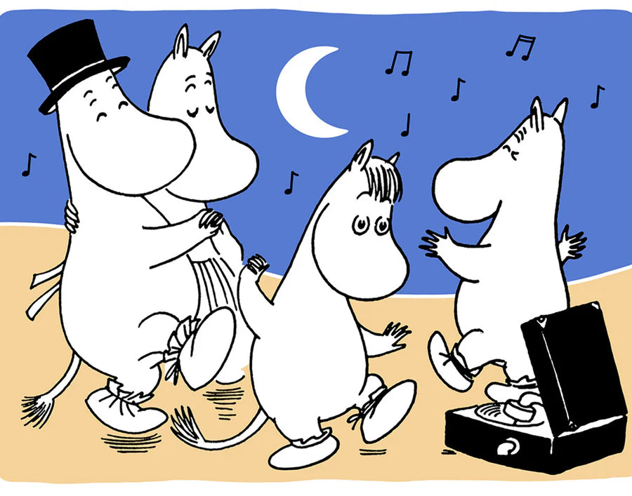 Moonlight Beach Party Moomin Letterpress Card