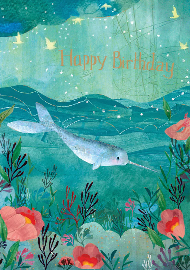 Narwhale Birthday Card