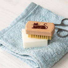 Load image into Gallery viewer, Wooden travel nail brush - Cat
