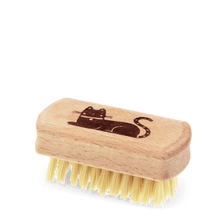 Load image into Gallery viewer, Wooden travel nail brush - Cat
