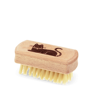 Wooden travel nail brush - Cat