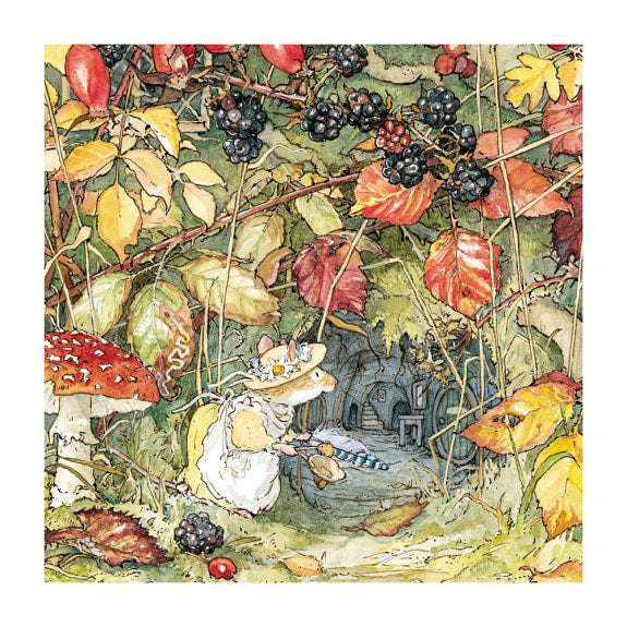 Brambly Hedge Greeting Card - I Wonder If Anybody Lives Down There? by Museums & Galleries
