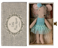 Load image into Gallery viewer, Maileg - Little Sister Dance Mouse In Daybed  - Turquoise
