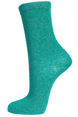 Women’s sock in green glitter 