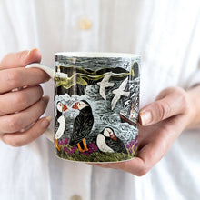 Load image into Gallery viewer, Angela Harding Fine Bone China Boxed Mug - Puffins
