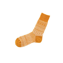 Load image into Gallery viewer, Nishiguchi Kutsushita Wool Jacquard Socks - Lantern Orange

