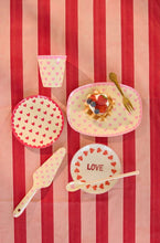 Load image into Gallery viewer, Melamine Cake Plate - Favourite Hearts Red
