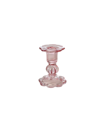 Rice DK Flower Shaped Glass Candle Holder - Pink