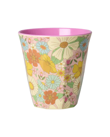 Medium Melamine Cup - Flower Power