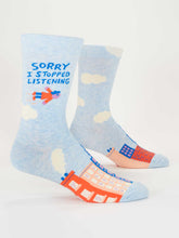 Load image into Gallery viewer, Sorry I Stopped Listening Men’s Crew Socks by Blue Q
