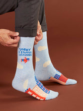 Load image into Gallery viewer, Sorry I Stopped Listening Men’s Crew Socks by Blue Q
