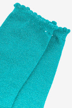 Load image into Gallery viewer, Women’s Socks - Turquoise Glitter
