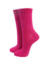 Load image into Gallery viewer, Women’s Socks - Fuchsia Glitter
