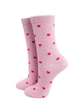 Load image into Gallery viewer, Women’s Socks - Pink Heart Glitter
