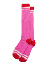 Load image into Gallery viewer, Women’s Knee High Socks - Pink/Red Glitter
