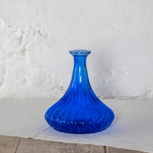 Load image into Gallery viewer, Scalloped Glass Vase - Cobalt Blue
