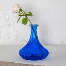 Load image into Gallery viewer, Scalloped Glass Vase - Cobalt Blue
