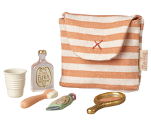 Load image into Gallery viewer, Maileg Mouse Toothbrush Set In Bag - Coral Stripe
