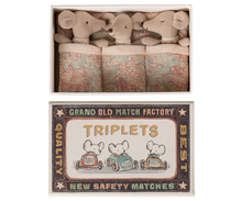 Load image into Gallery viewer, Maileg Triplets Baby Mice in Matchbox - Checker
